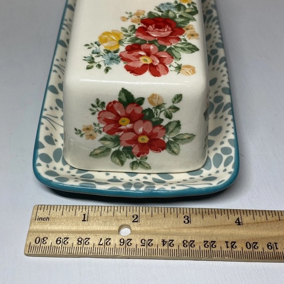 The Pioneer Woman Butter Makes Everything Better Floral Stoneware 2 Pc Dish, NWT - Picture 11 of 12